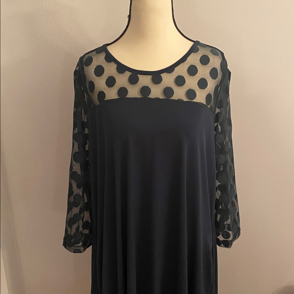 Nina Leonard NWT hi/ low dot dress size XL - Picture 2 of 9